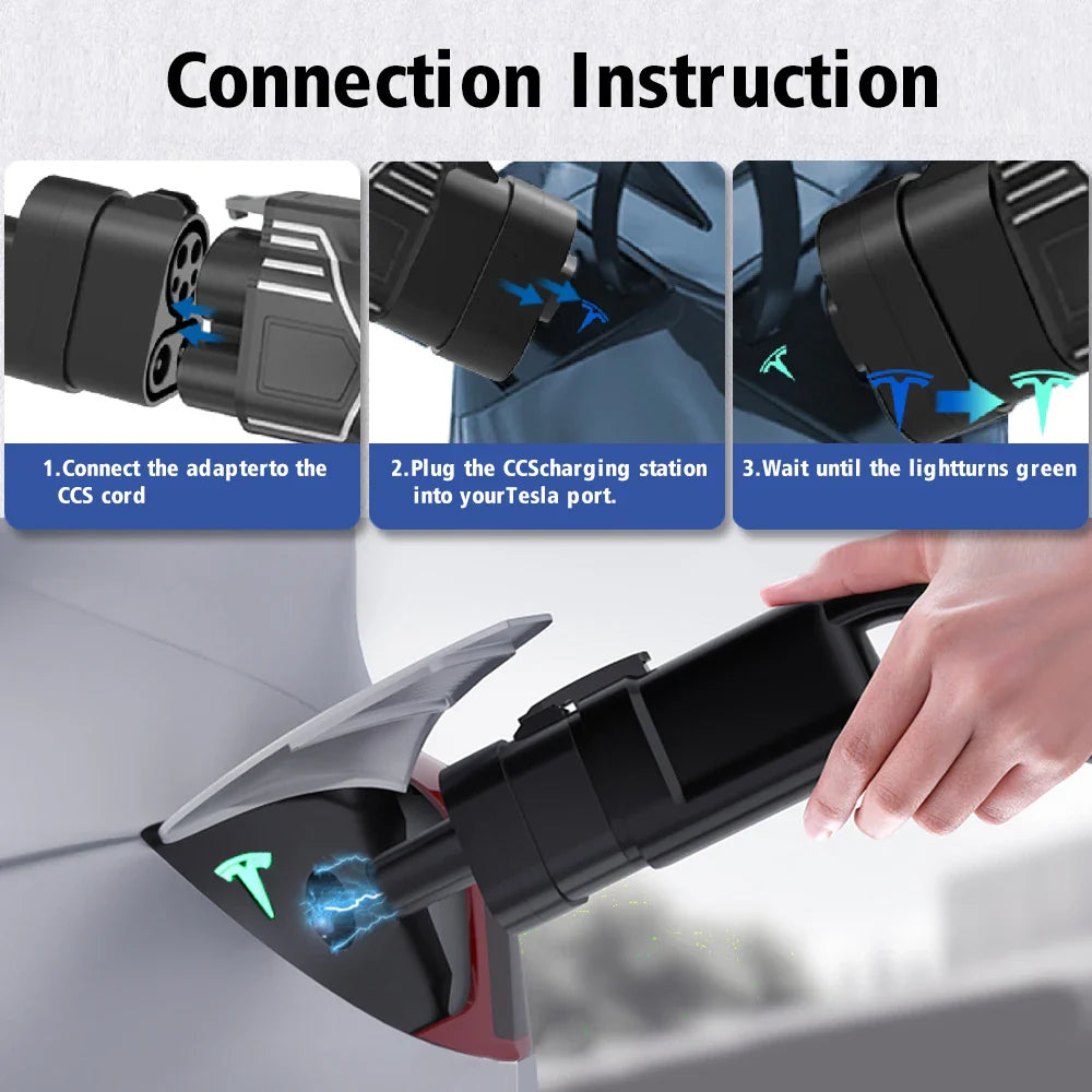 LONLINK CCS1 to Tesla Ev charger Adapter 250A 1000V Electric Vehicle DcCharging station ccs1 To Teslaconvertor dc combo 1