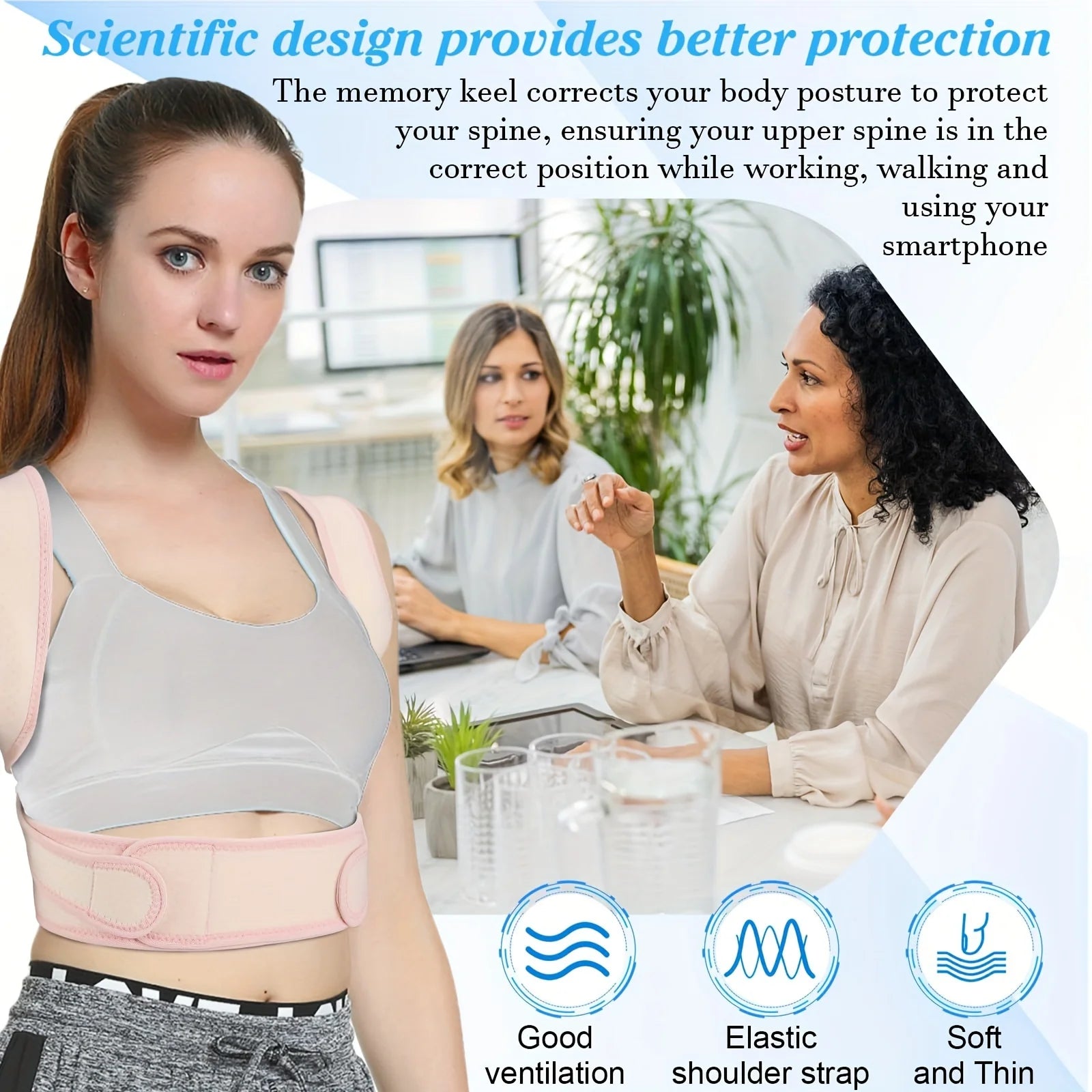 Posture Corrector For Women And Men, Adjustable Upper Back Brace, Breathable Back Support Belt, Back Straightener Posture Correc