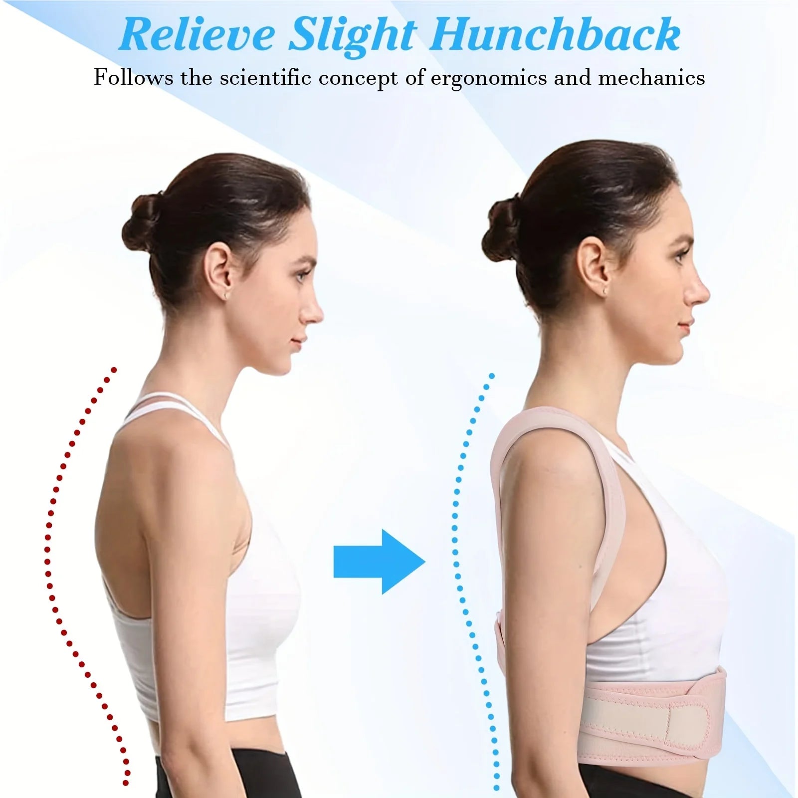 Posture Corrector For Women And Men, Adjustable Upper Back Brace, Breathable Back Support Belt, Back Straightener Posture Correc