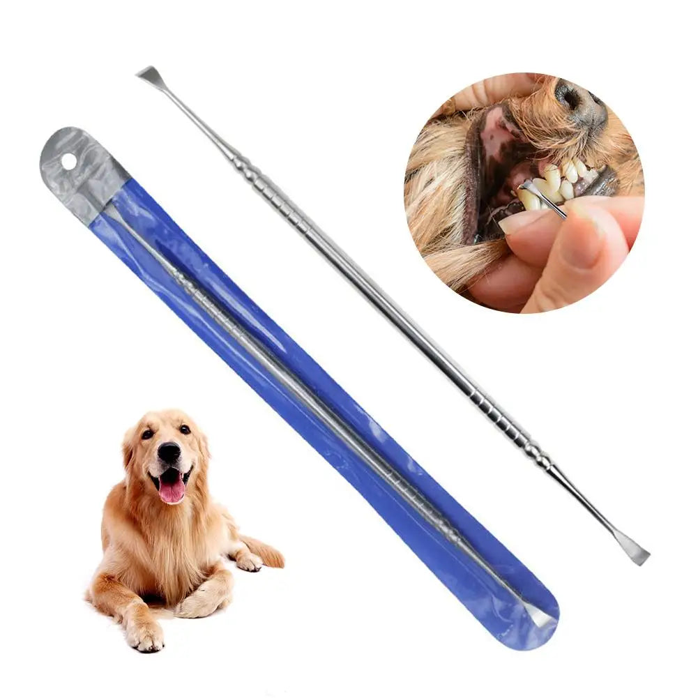 Dog Tooth Scaler Scraper Stainless Steel Upgraded Pet Cat Tarter Remover with Different Head Teeth Cleaning Tool