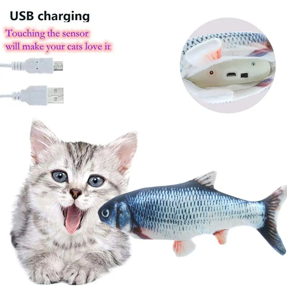 Cat USB Charger Toy Fish Interactive Electric floppy Fish Cat toy Realistic Pet Cats Chew Bite Toys Pet Supplies Cats dog toy