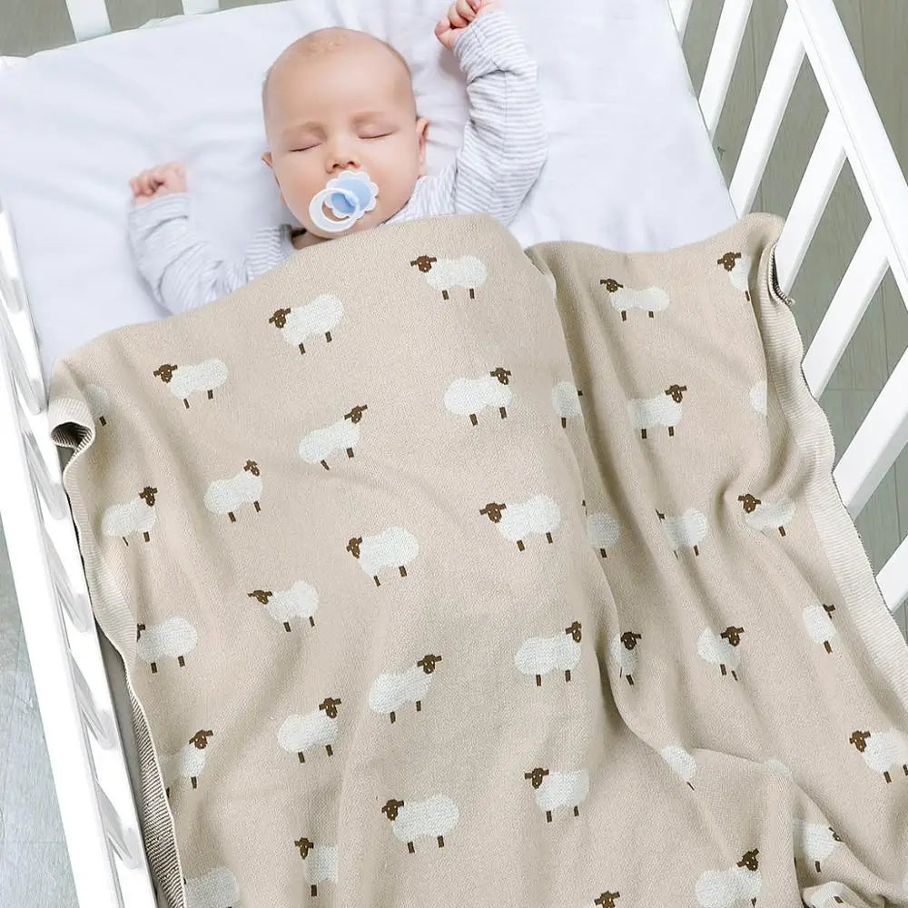 Baby Blankets Newborn Swaddle Wrap 100*80 CM Cotton Knitted Infant Kids Stroller Bedding Quilt Super Soft Children's Accessories