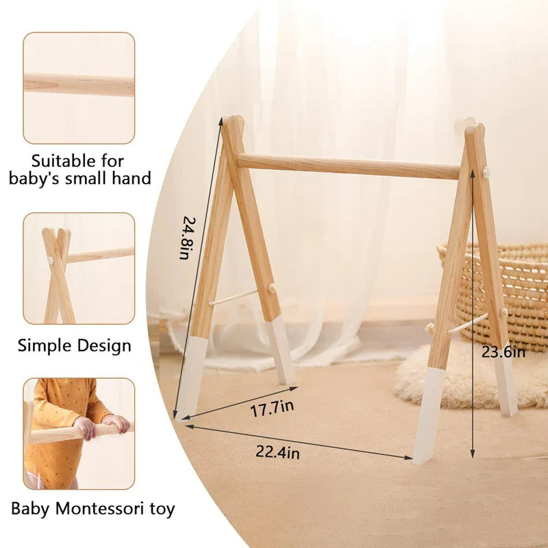 1Set Baby Fitness Frames Wooden Rattle Toys Baby Activity Gym Mobile Suspension Baby Room Decoration Newborn Baby Accessories