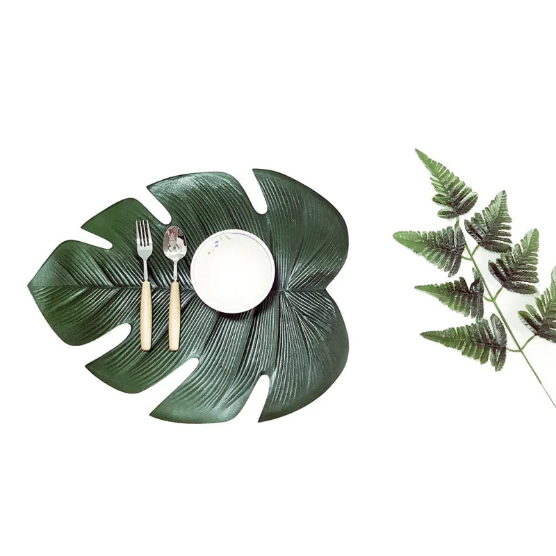 Tableware Pad Placemat Table Mat Palm leaf Heat Insulation Non-Slip Simple Placemats Disc Coaster Placemat for Dining Table