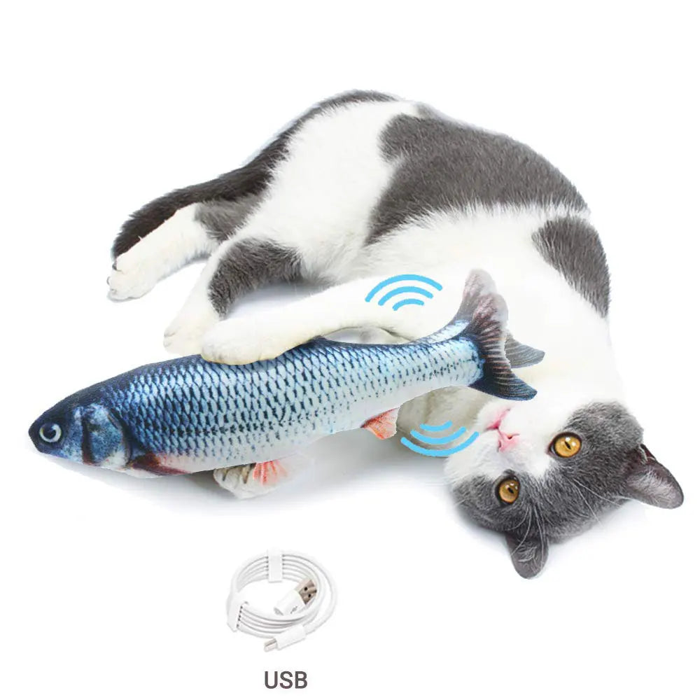 Cat USB Charger Toy Fish Interactive Electric floppy Fish Cat toy Realistic Pet Cats Chew Bite Toys Pet Supplies Cats dog toy