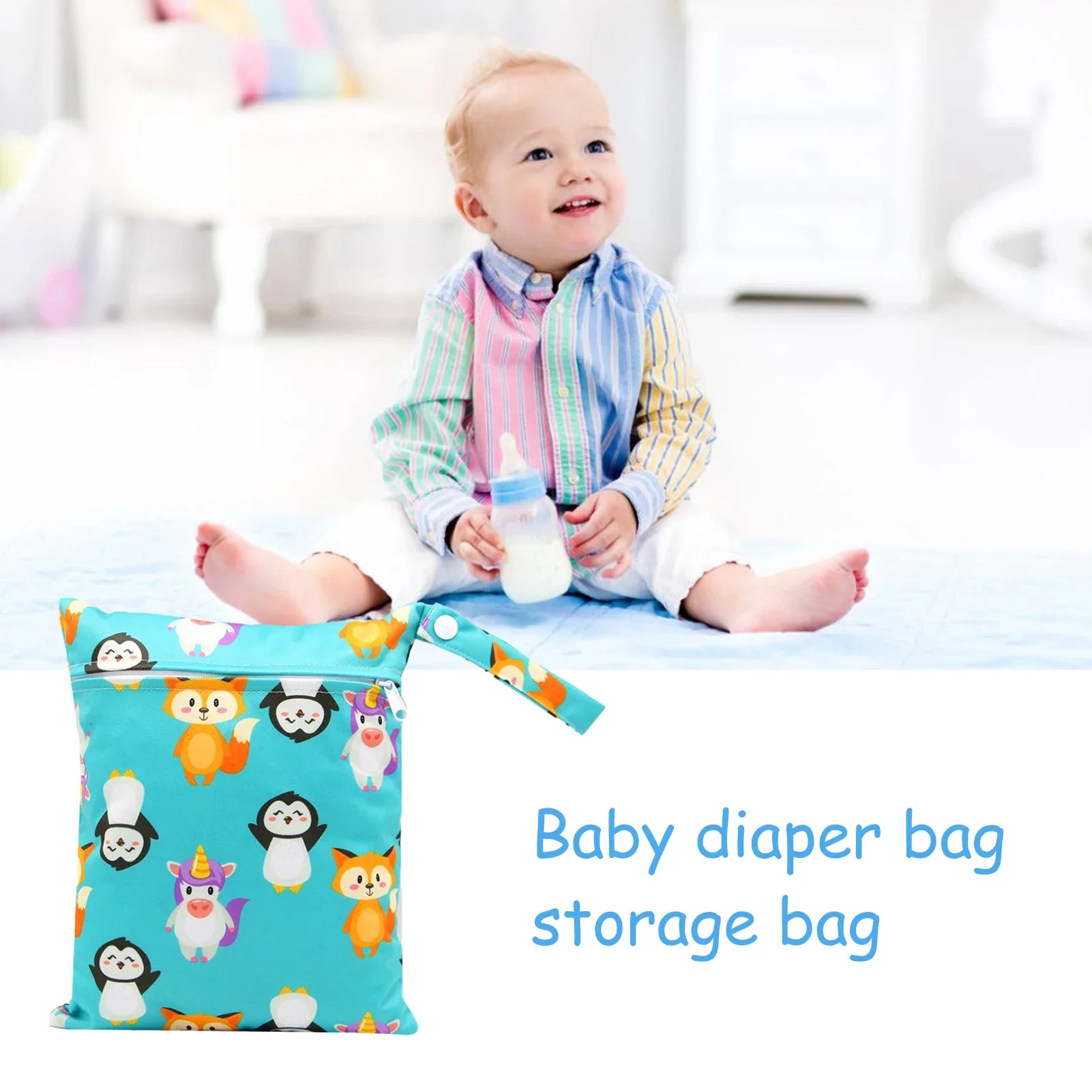 Multifunctional Baby Diaper Organizer Reusable Waterproof Fashion Prints Wet/Dry Bag Mummy Storage Bag Travel Nappy Bag