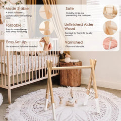 1Set Baby Fitness Frames Baby Gym Mobile Suspension Baby Room Decoration Newborn Baby Activity Accessories Wooden Rattles Toys