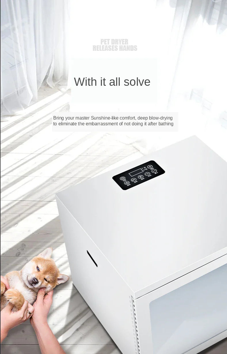 Pet Drying Box Cat Grooming Smart Sterilization Air Disinfection Dog Grooming Pet Hair Dryer 360 Degrees Heater Sterilization