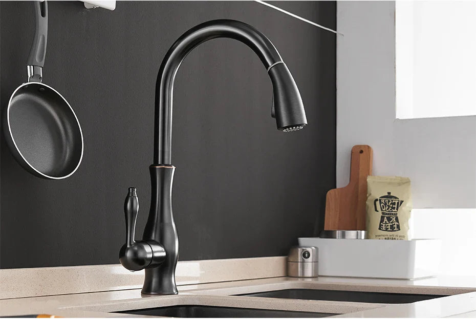 Gold Kitchen Faucets Silver Single Handle Pull Out Kitchen Tap Single Hole Handle Swivel Degree Water Mixer Tap Mixer Tap 866011