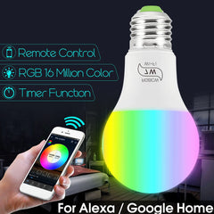 7W E27 Wifi RGB LED Bulb Dimmable Smart Light Home Party Decor Voice Control Magic Bulb Lamp With Alexa and Google Assistant D30