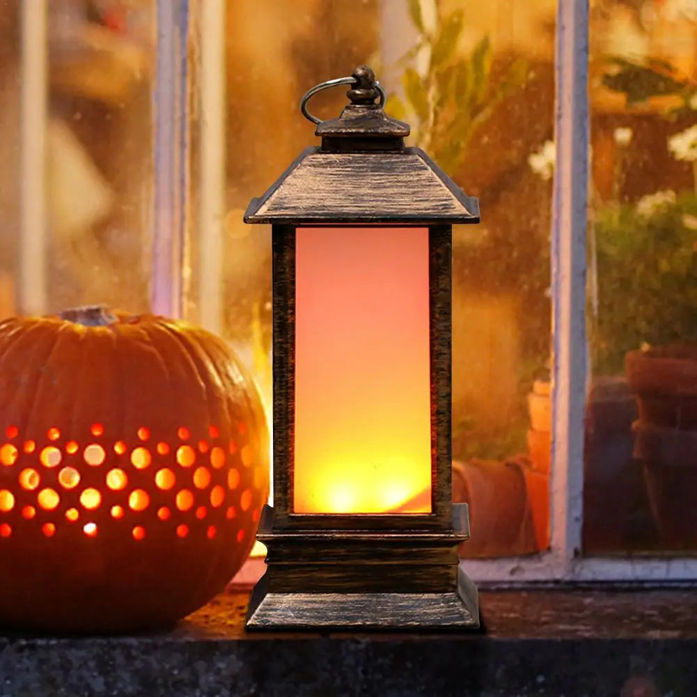 Halloween Electric Lantern Portable Hanging LED Simulation Candle Light Xmas New Year Party Decor Desktop Ornament For Home Prop