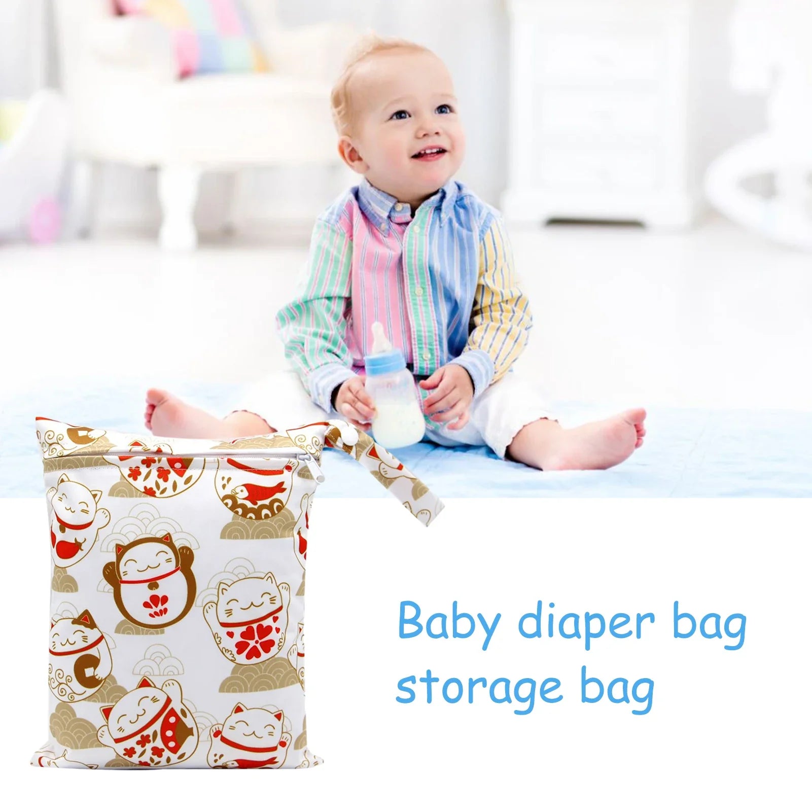 Multifunctional Baby Diaper Organizer Reusable Waterproof Fashion Prints Wet/Dry Bag Mummy Storage Bag Travel Nappy Bag