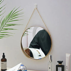 Round Hanging Mirror Metal Wall Mount Mirror Art Toilet Bathroom Decor Nordic Style Mirror 2021 New