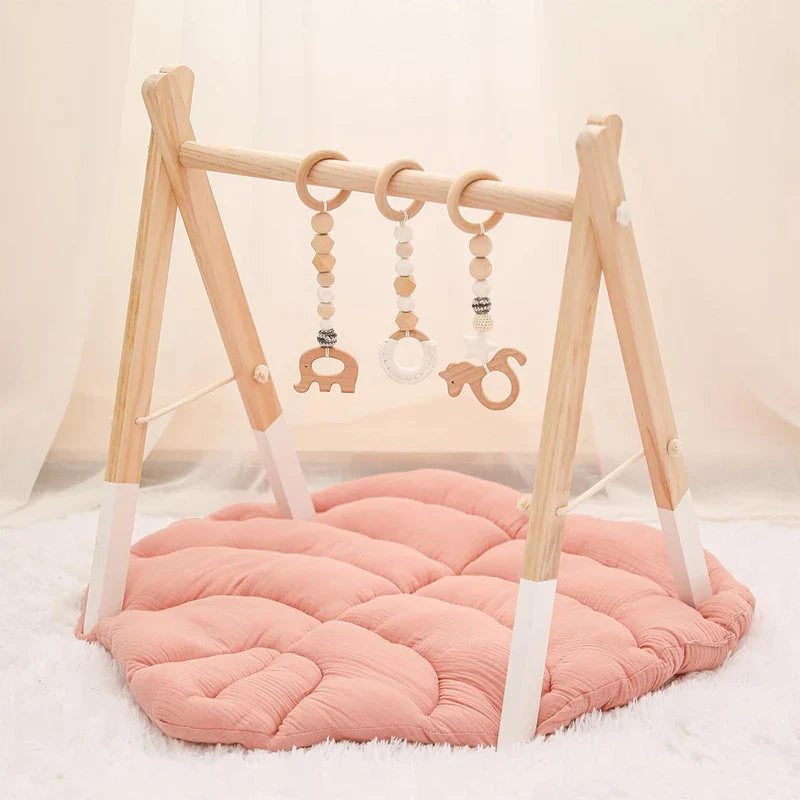 1Set Baby Fitness Frames Baby Gym Mobile Suspension Baby Room Decoration Newborn Baby Activity Accessories Wooden Rattles Toys