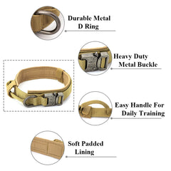 Dog Training Collar Adjustable Tactical Dog Collar And Leash Set Control Handle Pet Lead Collar For Small Big Dogs