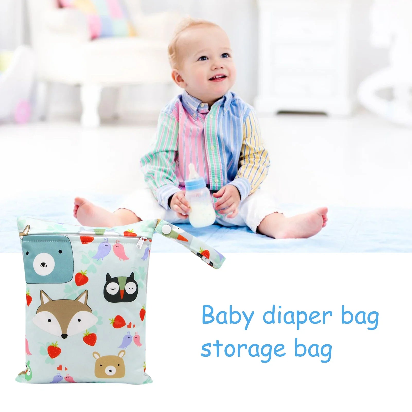 Multifunctional Baby Diaper Organizer Reusable Waterproof Fashion Prints Wet/Dry Bag Mummy Storage Bag Travel Nappy Bag