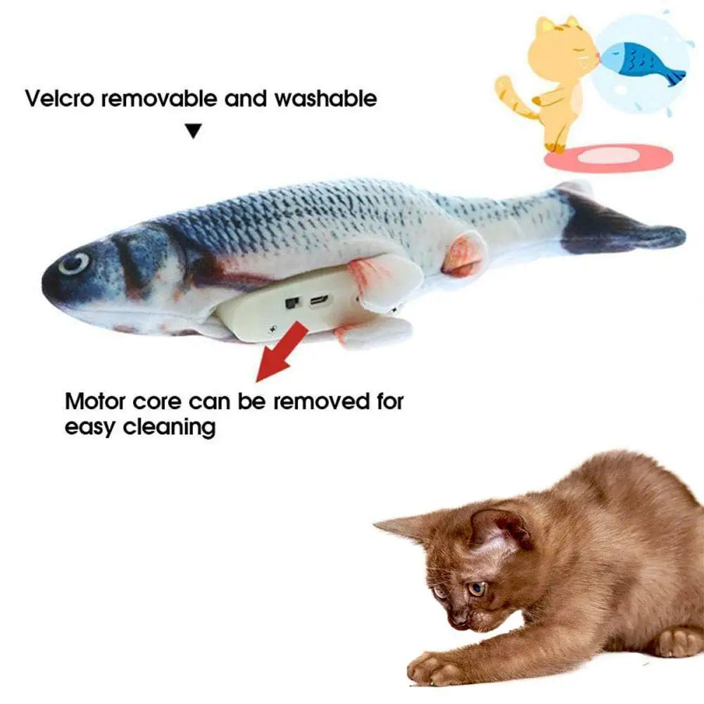 Cat USB Charger Toy Fish Interactive Electric floppy Fish Cat toy Realistic Pet Cats Chew Bite Toys Pet Supplies Cats dog toy