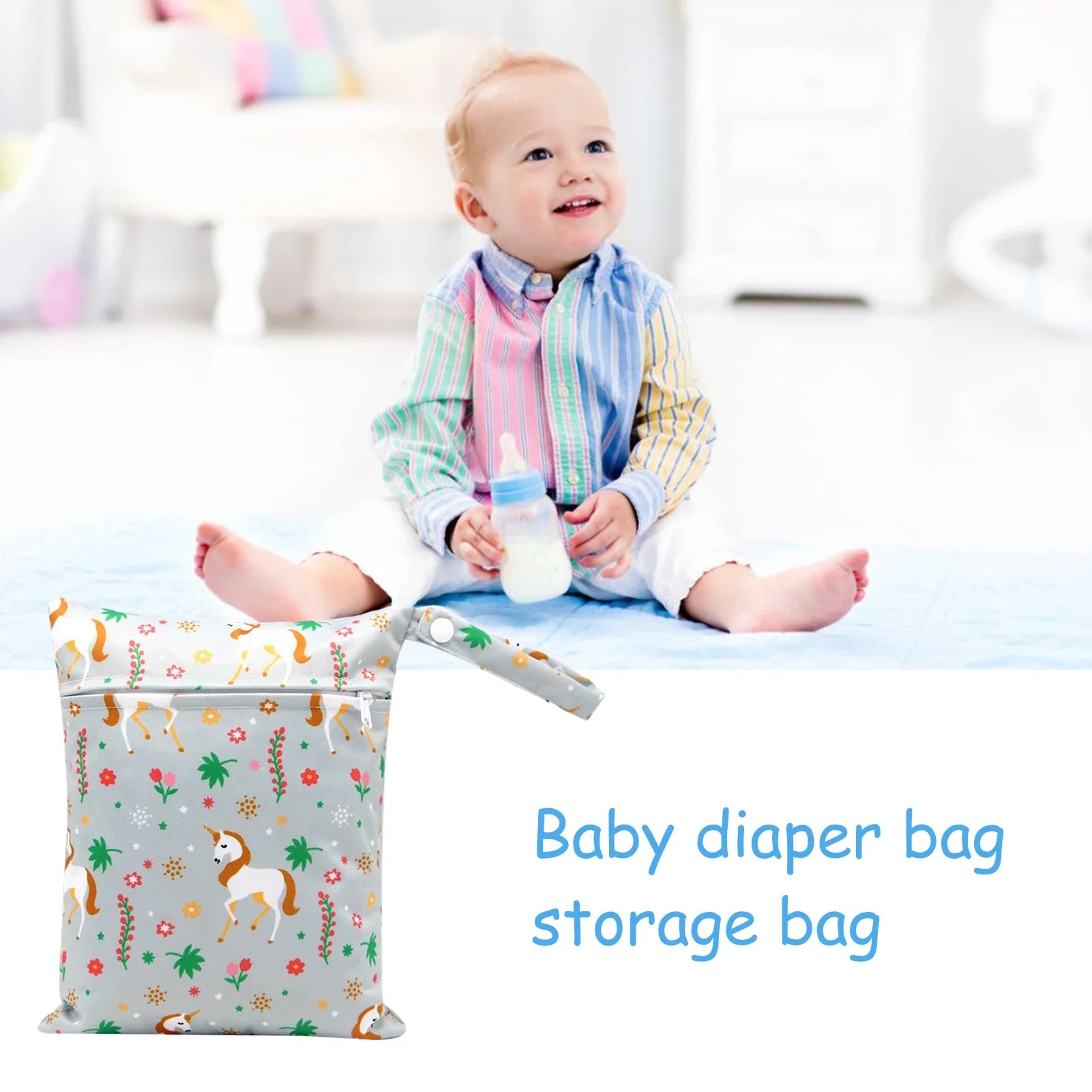 Multifunctional Baby Diaper Organizer Reusable Waterproof Fashion Prints Wet/Dry Bag Mummy Storage Bag Travel Nappy Bag