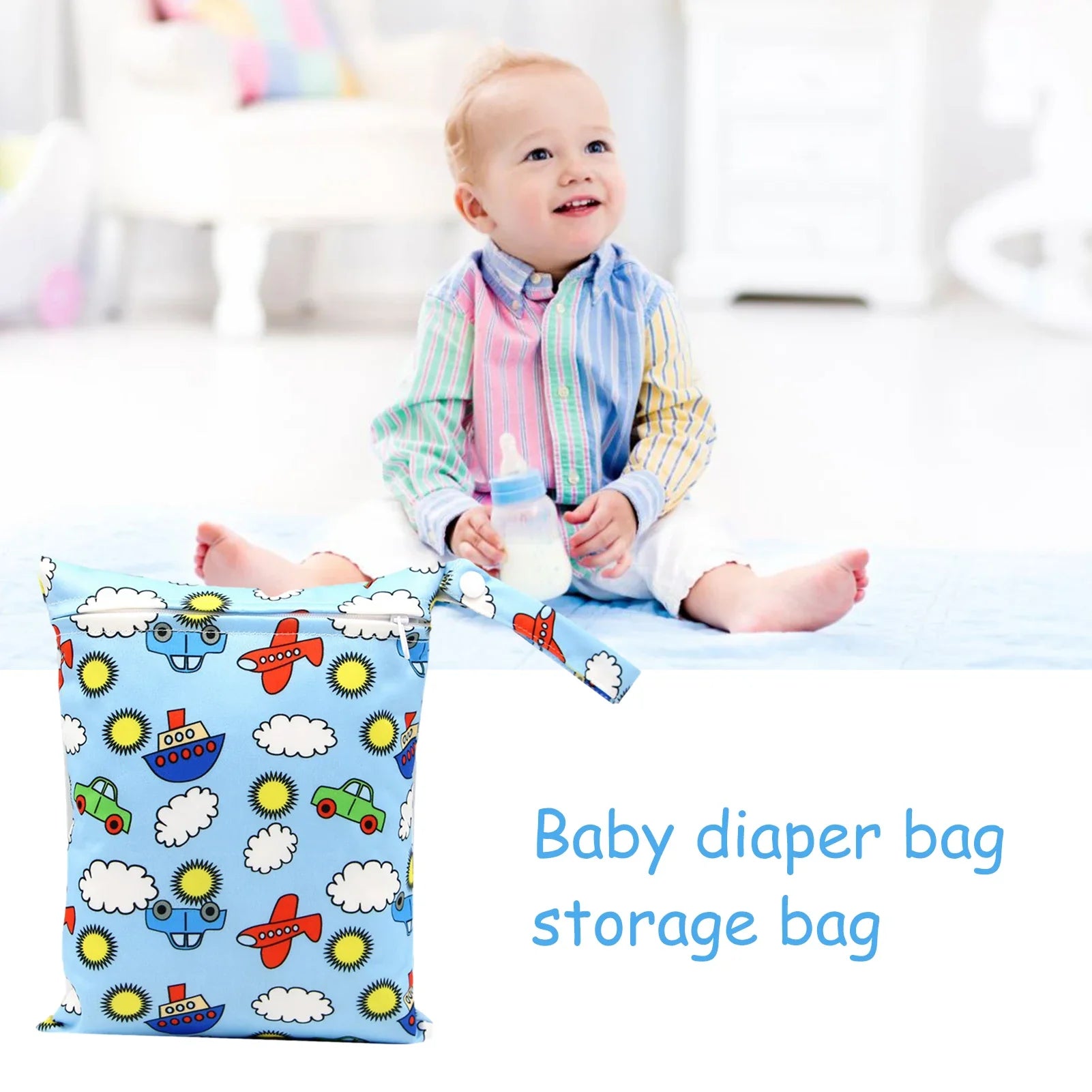 Multifunctional Baby Diaper Organizer Reusable Waterproof Fashion Prints Wet/Dry Bag Mummy Storage Bag Travel Nappy Bag