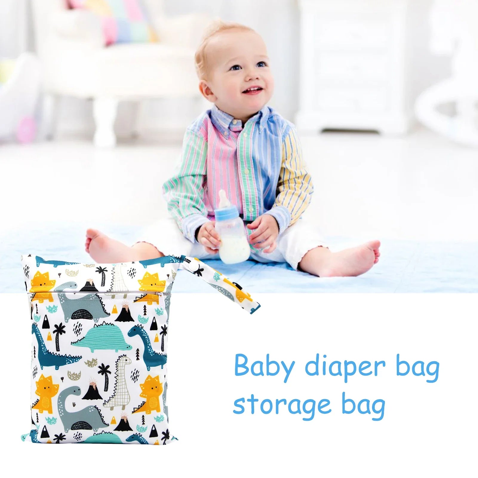 Multifunctional Baby Diaper Organizer Reusable Waterproof Fashion Prints Wet/Dry Bag Mummy Storage Bag Travel Nappy Bag