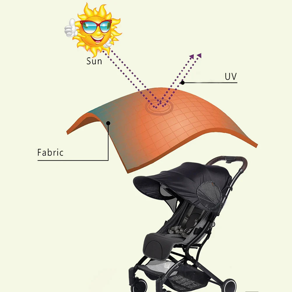 Stroller UV-resistant Awning Universal Detachable Baby Sunshade Windproof Sun-proof Stroller Accessories