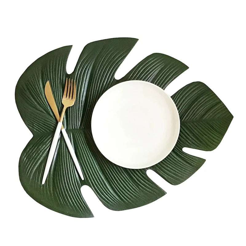 Tableware Pad Placemat Table Mat Palm leaf Heat Insulation Non-Slip Simple Placemats Disc Coaster Placemat for Dining Table