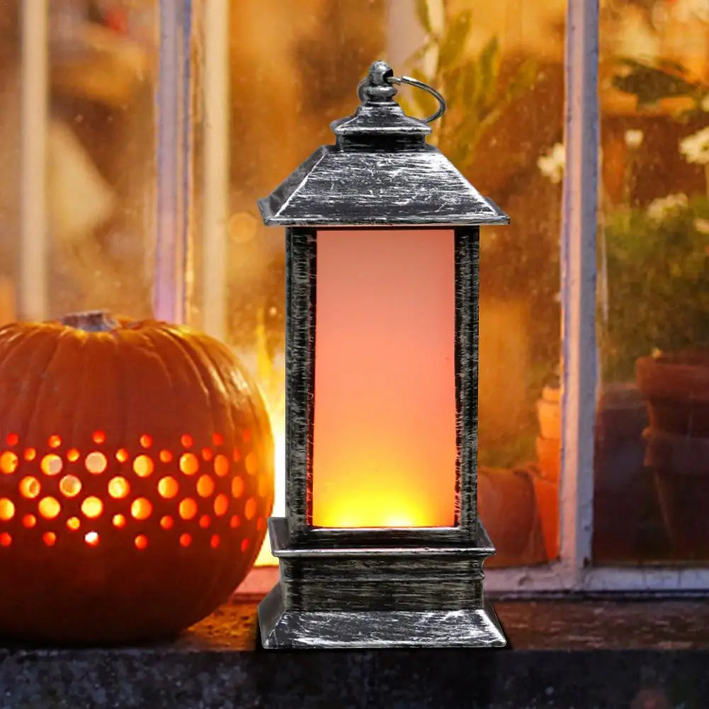 Halloween Electric Lantern Portable Hanging LED Simulation Candle Light Xmas New Year Party Decor Desktop Ornament For Home Prop