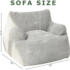 Bean Bag Sofas Corduroy fabric is soft and comfortable and has good warmth retention 40"D x 36"W x 36"H Suitable for bedroom