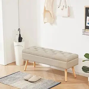 Modern Entryway  End of Bed  Ottoman Upholstered Velvet Bedroom  for Foot of Bed Tufted Bench Foo