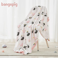 Bangepig Two layers Cartoon Cotton Embossed Flannel Soft Toddler Children Spring Baby Blanket Kid Back Seat Cover Baby Quilt