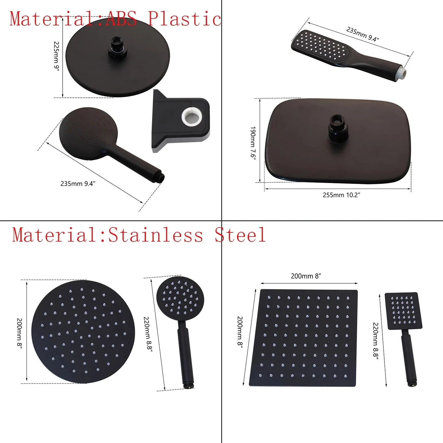 KEMAIDI Matte Black Rainfall Shower Faucet Set Single Lever Bathtub Shower Mixer Faucet & Storage Shelf  Shower Mixer Water Tap