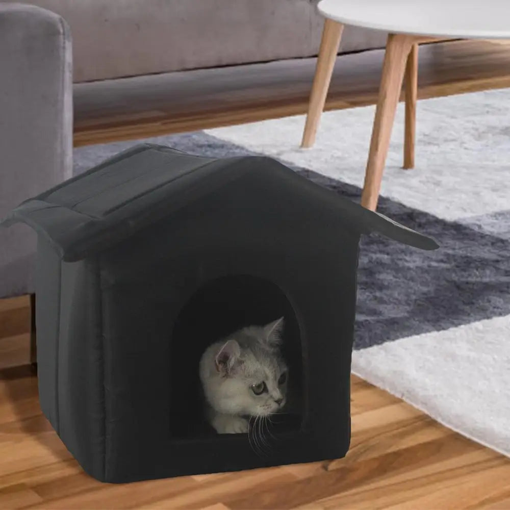 Foldable Cat House Outdoor Waterproof Pet House For Small Dogs Kitten Puppy Cave Nest With Pets Pad Dog Cat Bed Tent Supplies