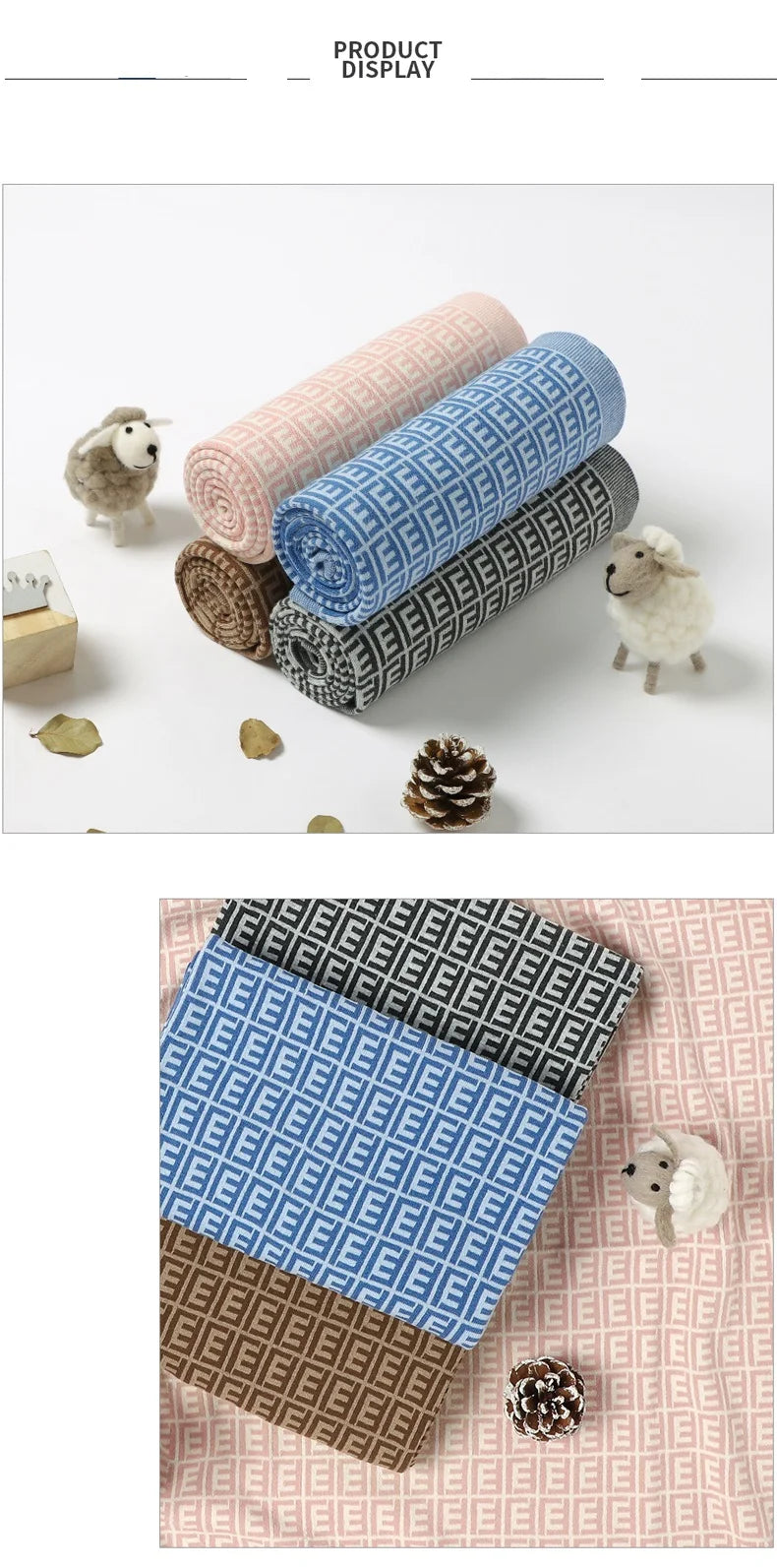 Newborn Baby Blanket 100%Cotton Knit Plaid Girl Boy Stroller Swaddle Super Soft Sleep Sack Infant Bed Crib Letter Quilt 100*80CM