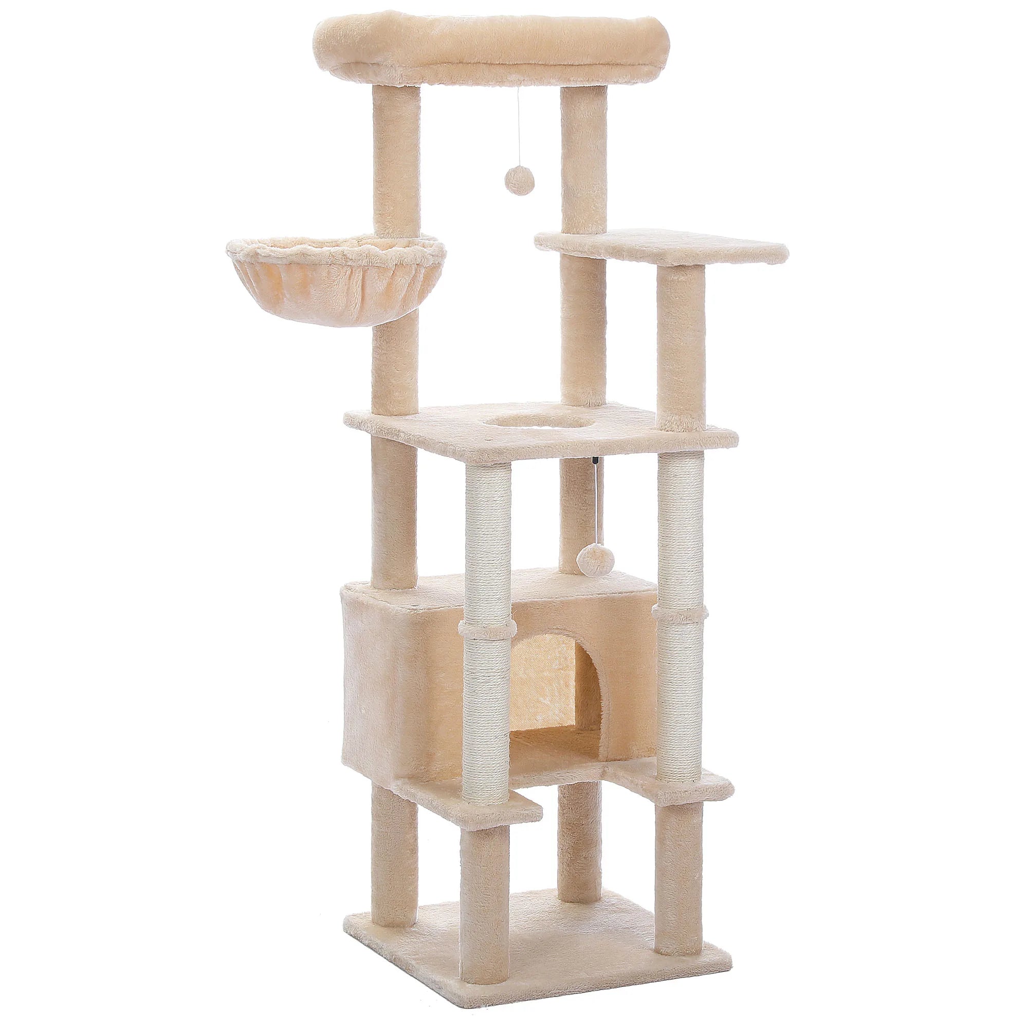 Multi-Level Cat Tree with Condo Scratching Posts Large Cat Tower with Hammock Cat Accessories Kitty Cat Toys Cat Pet Supplies