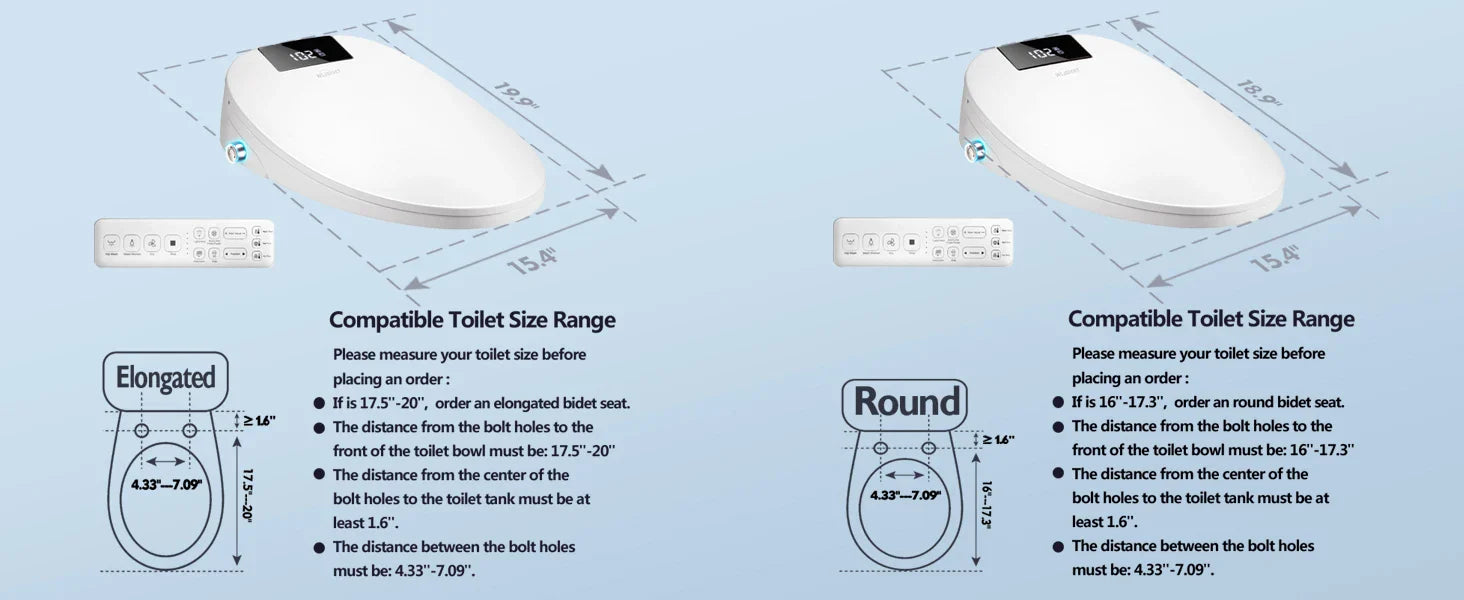 Upgrade Smart Bidet Toilet Seat Elongated, Electronic Heated Bidet with Adjustable Warm Air Dryer, Unlimited Bidet Warm Water