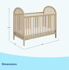 3-in-1 Convertible Crib (Driftwood) – GREENGUARD Gold Certified, Converts to Daybed and Toddler Bed, Fits Standard Full-Size Cri