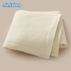 Cotton Baby Blankets Knitted 100*80cm Solid Color Quilts for Newborn Boy Girl Stroller Bedding Swaddle Wrap Portable All Seasons