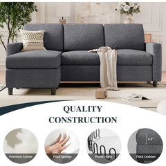 Sectional Sofa Couches for Living Room,L Shaped Couch with Reversible Chaise,for Small Space As Apartment, Living Room Sofas