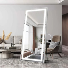 Full Length Mirrors with Lights, LED Full Body Mirror, Free Standing Lighted Floor Mirrors, Wall Mounted Hanging Mirror