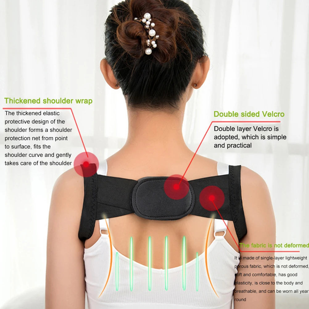 Adjustable Posture Corrector Back Support Shoulder Belt Rectify Straighten Correction Spine Corrector Health Postural Fixer Tap