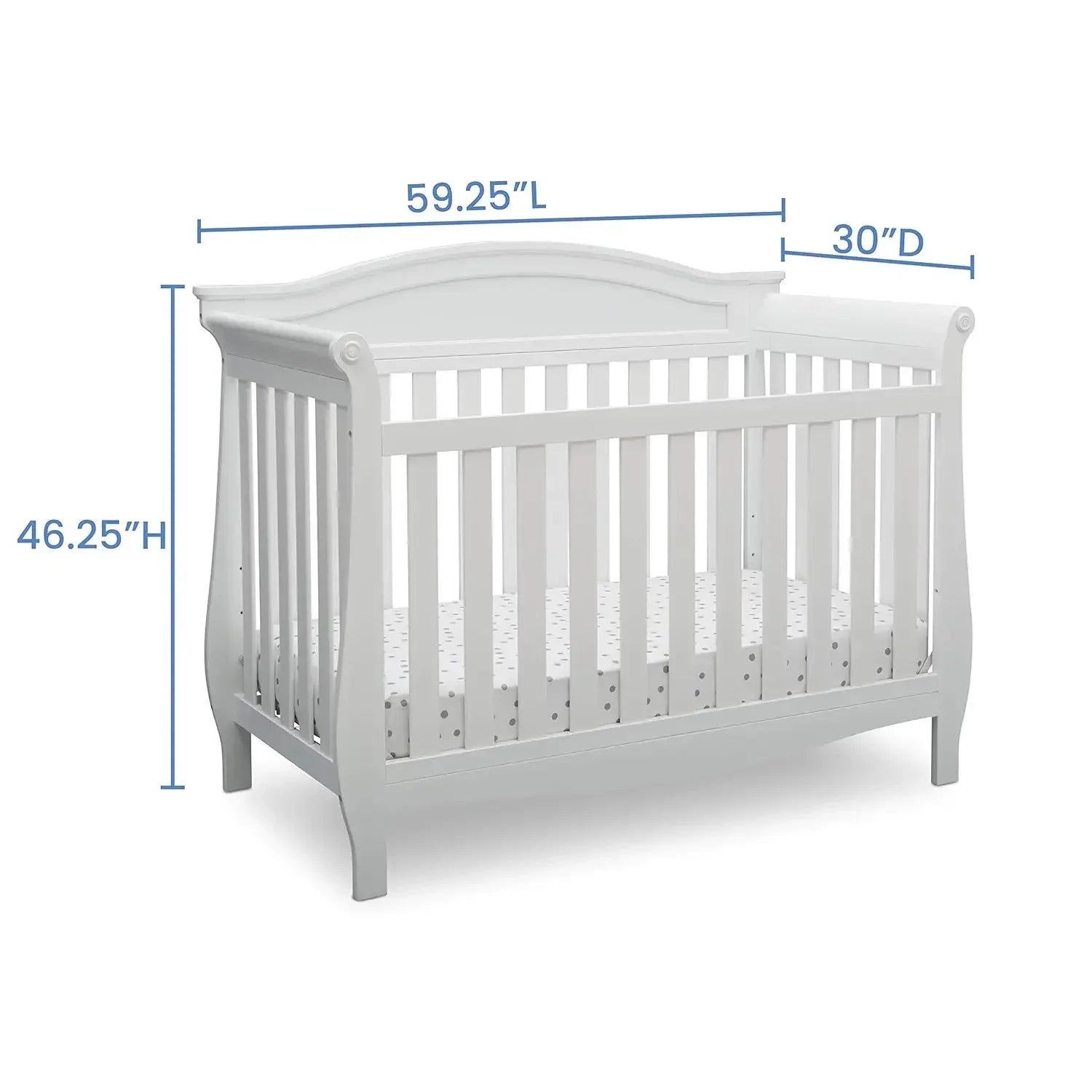 Children Lancaster 4-in-1 Convertible Baby Crib, Bianca White