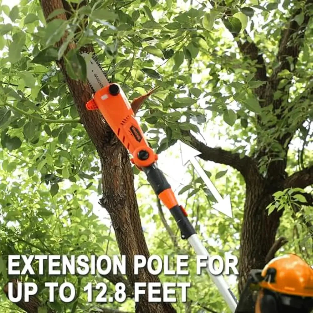 Cordless Chainsaw 20V 8 Inch Electric Saw Tree Trimming Tool Kit 2.0Ah Battery Charger Telescopic Pole Locking Function Power