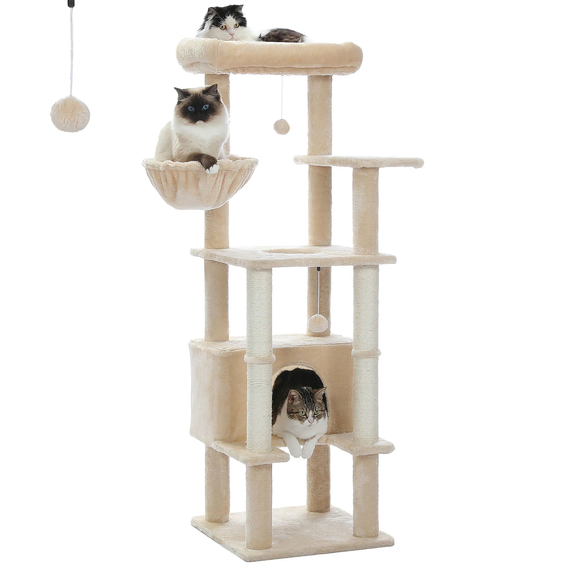 Multi-Level Cat Tree with Condo Scratching Posts Large Cat Tower with Hammock Cat Accessories Kitty Cat Toys Cat Pet Supplies