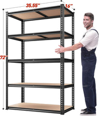 Storage Shelves 72"H Garage Shelving Heavy Duty 2020LBS 5 Tier Adjustable Metal Unit for Garage Utility Rack Shelf for Basement