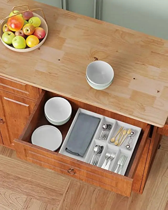 Kitchen Island with Drop Leaf and Storage, on Wheels Two Drawers, Large Storage Cabinet, Towel Rack Spice Cart Brown