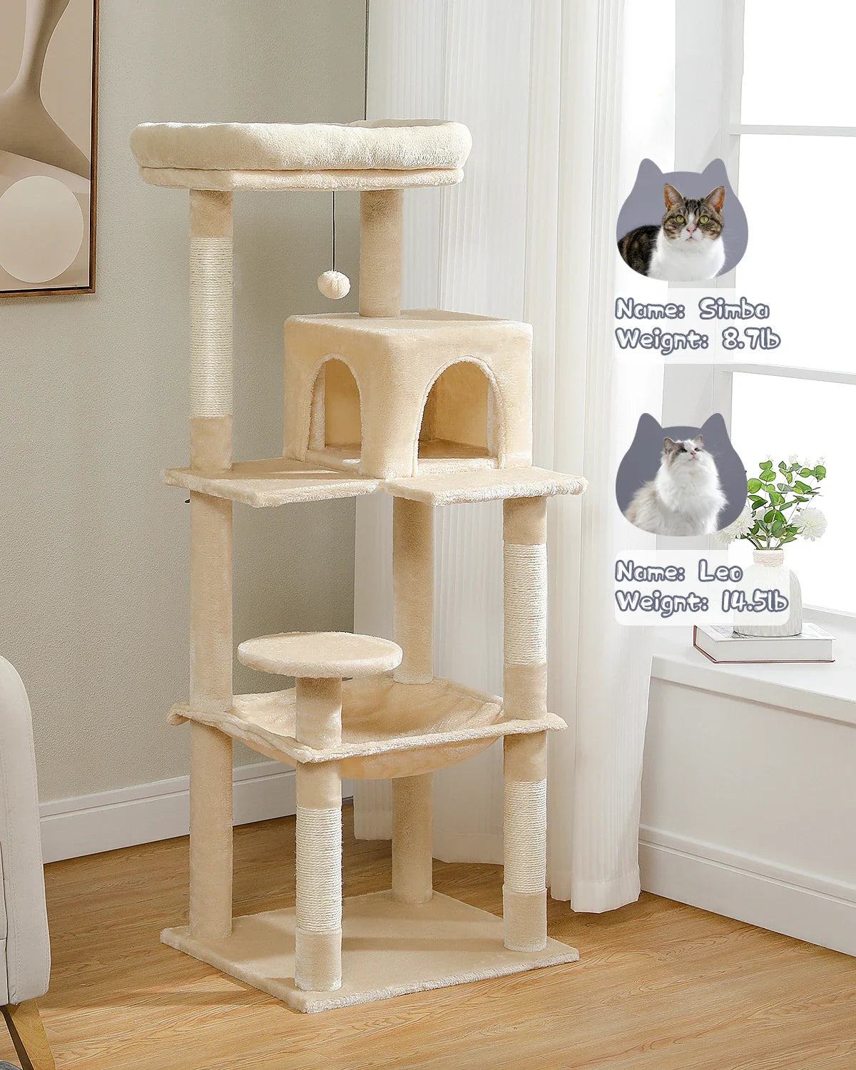 Multi-Level Cat Tree Tower with Condo Scratching Post for Cat Furniture House Cat Scratcher Cat Supplies Cat Toy