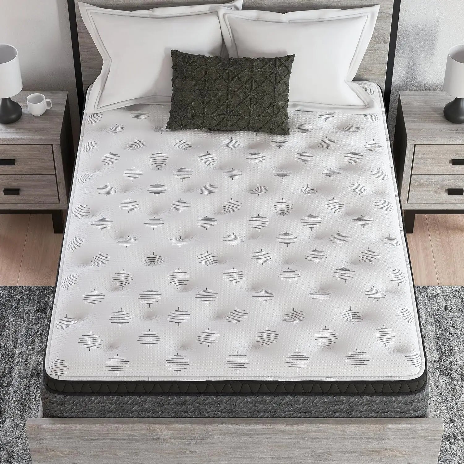 California King Size Ultra Luxury 16 Inch Hyper Cool Euro Top Hybrid Mattress with Cooling Gel Memory Foam