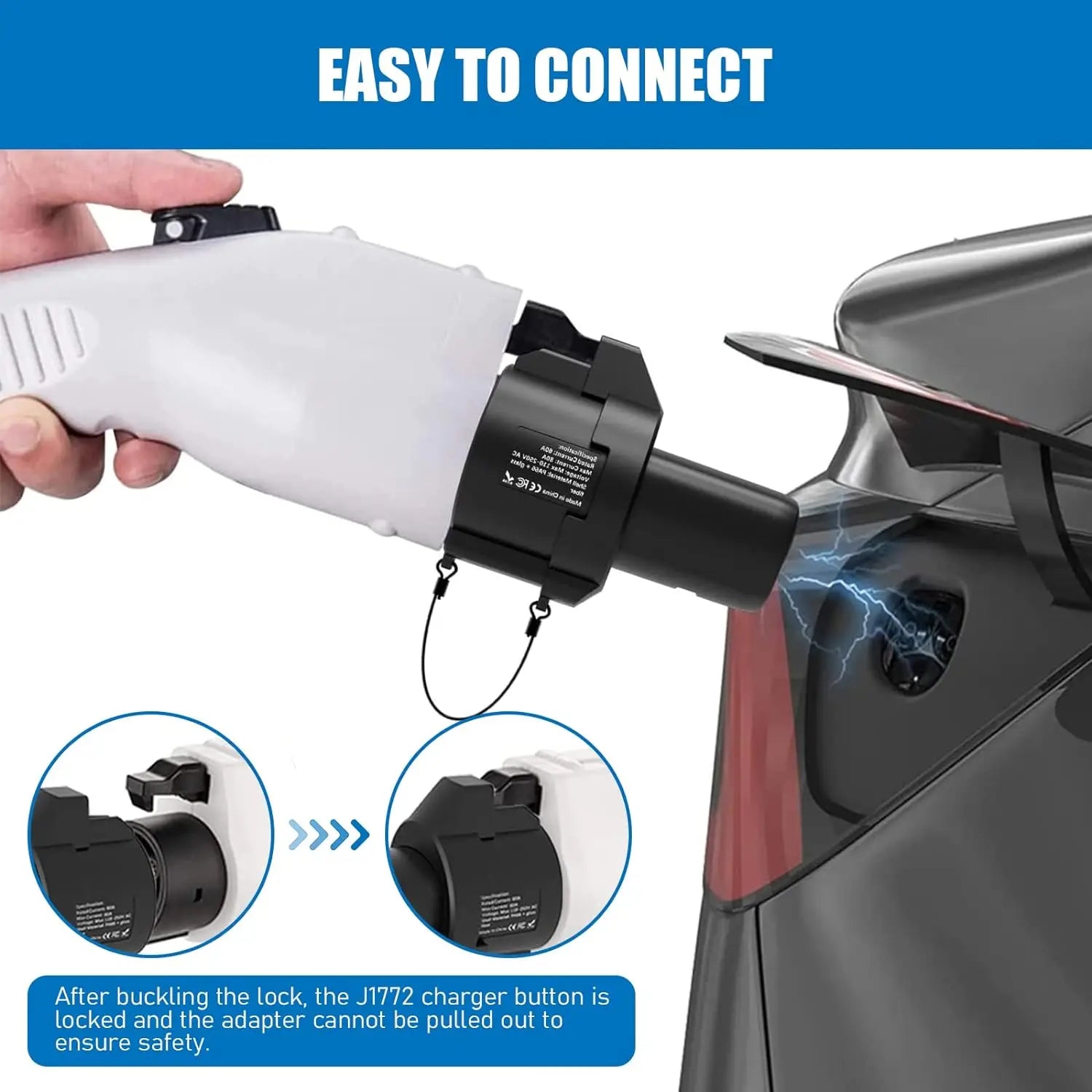 LONLINK 1772 To Tesla Electric Car Charging Connector  EV Charger Adapter For Tesla Model X/Y/3/S  Tesla model Y accessories