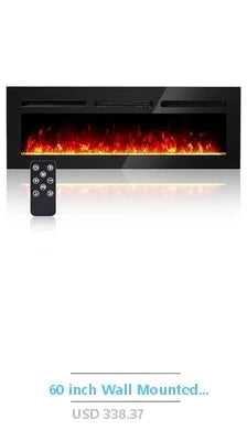 40" Electric Fireplace Mantel with Faux Stone Finish LED Flame Freestanding Heater Living Room Cozy Atmosphere Secure Setup