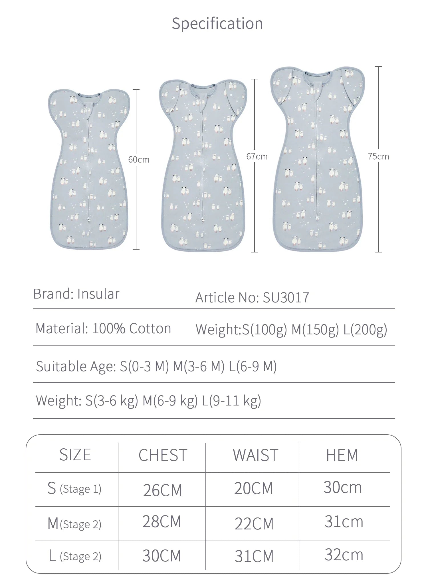 INSULAR 4 Seasons Newborn Cotton Anti-shock Sleeping Bags Raised Hand Printed Sleepsacks Baby Swaddle Bags Infant Items